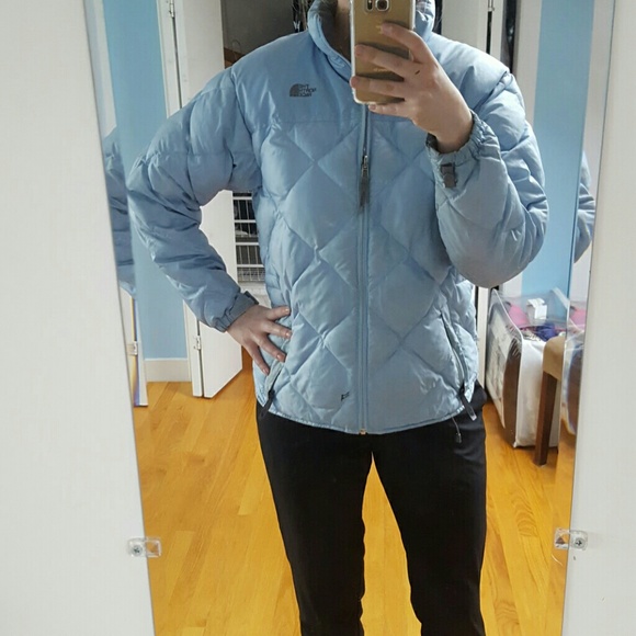 North Face Powder Blue Down Jacket, - Picture 4 of 4