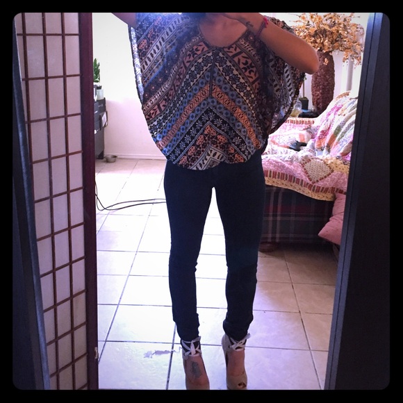 Forever 21 multi print blouse