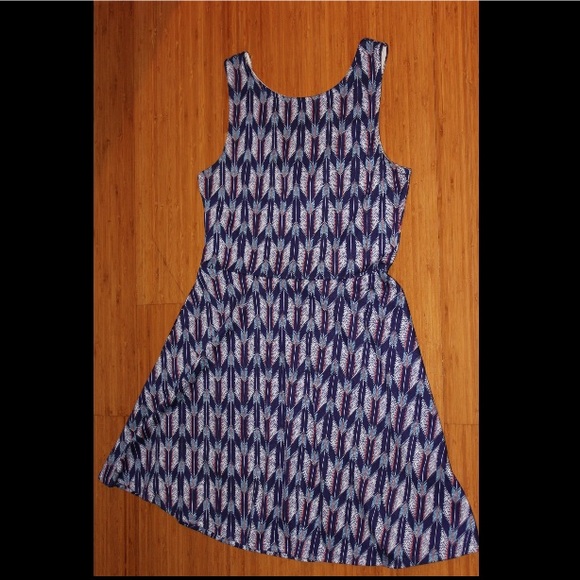 Dark blue dress with tribal pattern