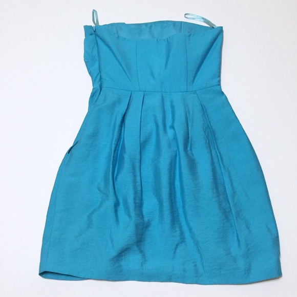 Blue Strapless Dress - Picture 3 of 4