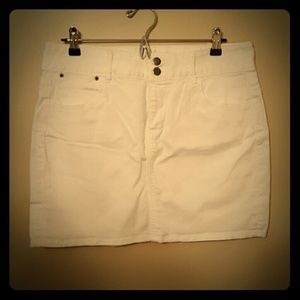 White mini skirt