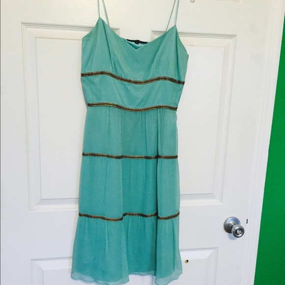 Antonio Melani Gold and Teal Dress