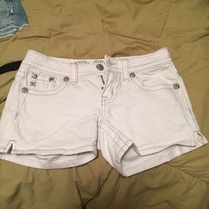 White denim shorts