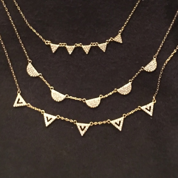 Stella & Dot Pave Gold Chevron Necklace