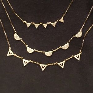 Stella & Dot Pave Gold Chevron Necklace