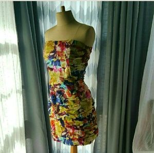 BB DAKOTA spring floral strapless dress size 8