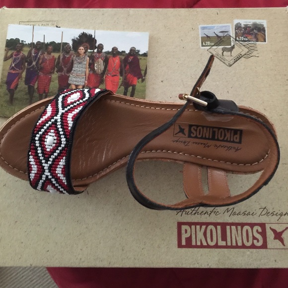 New Pikilinos Maasai wedge sandals