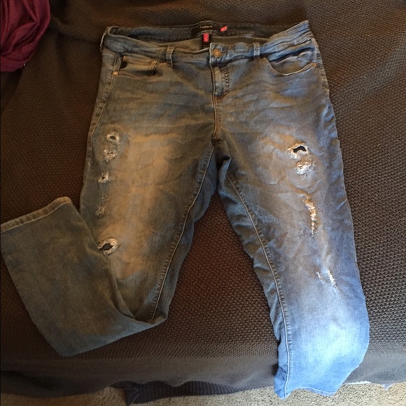 Worn Destructed Skinny Jeans from Torrid