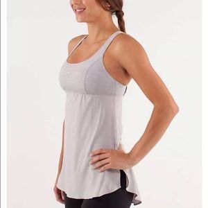 Gray lululemon Venus cross back tank. Size 6.