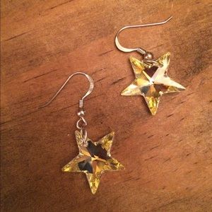 Clear star earrings
