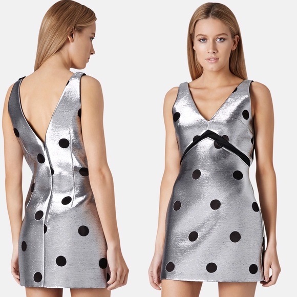 metallic polka dot dress