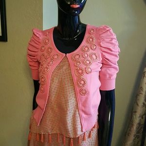 Pink Beaded Sweater