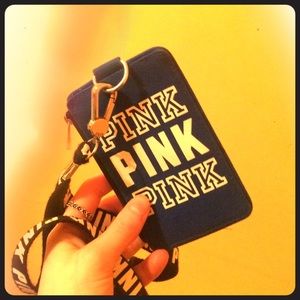 Pink wallet with key chain