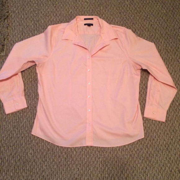 Lands' End Tops - Lands' End No Iron Pinpoint Oxford in Pink