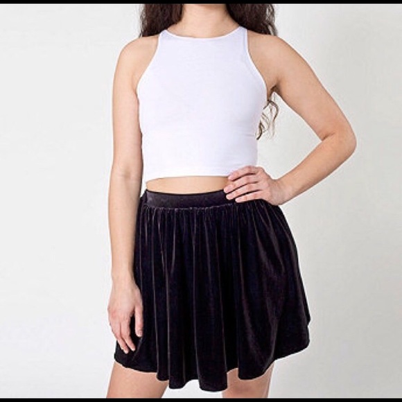 American Apparel Velvet Black Skirt