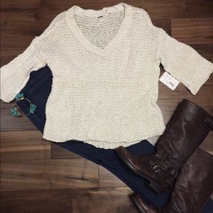 Free People Cream Sweater M