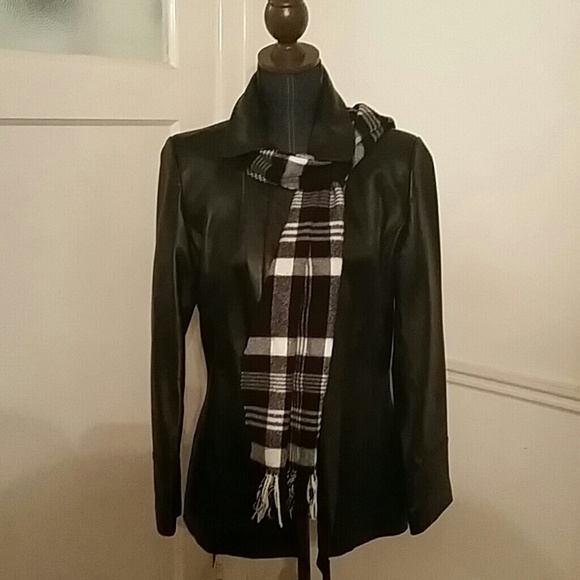 Black 3 quarter length jacket (scarf not included)