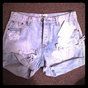 One Teaspoon Chargers Denim Shorts