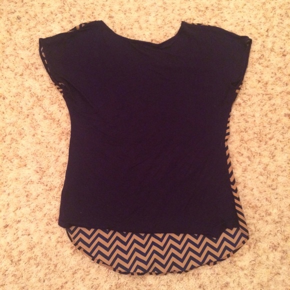 Chevron tee/blouse navy - Picture 2 of 2