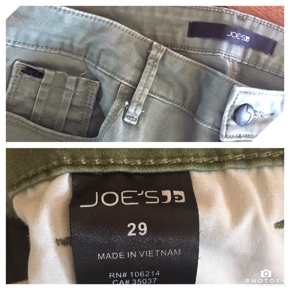 ⛔️SOLD⛔️Joe's Army Green Cargo skinnys - Picture 2 of 4