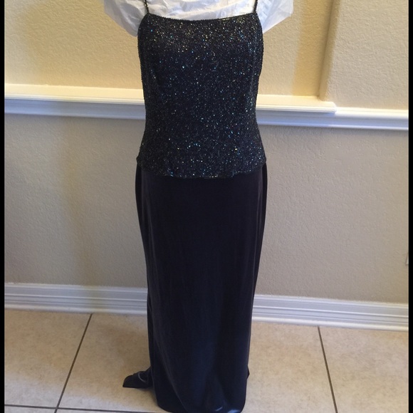 Dark Gray beaded Evening Gown size 8