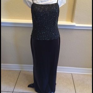 Dark Gray beaded Evening Gown size 8