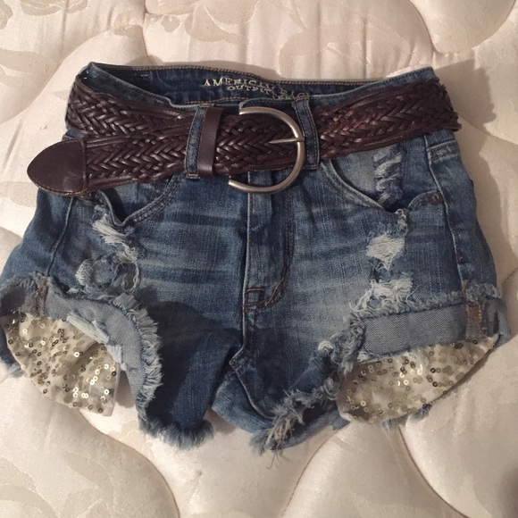 American Eagle Sequin Hi-Rise Festival Shorties