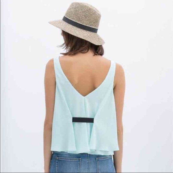 ‼️SOLD‼️ Zara - Mint top with Ribbon on the back - Picture 3 of 4