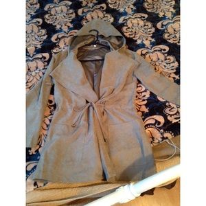 Grey Suede Trench Coat