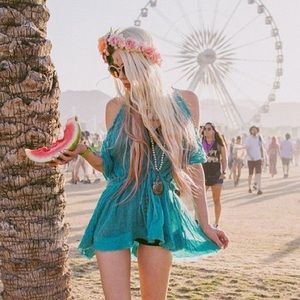Free People Jimmy Tunic Aqua XS