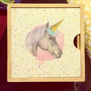 Wood Unicorn Jewel/Trinket Box