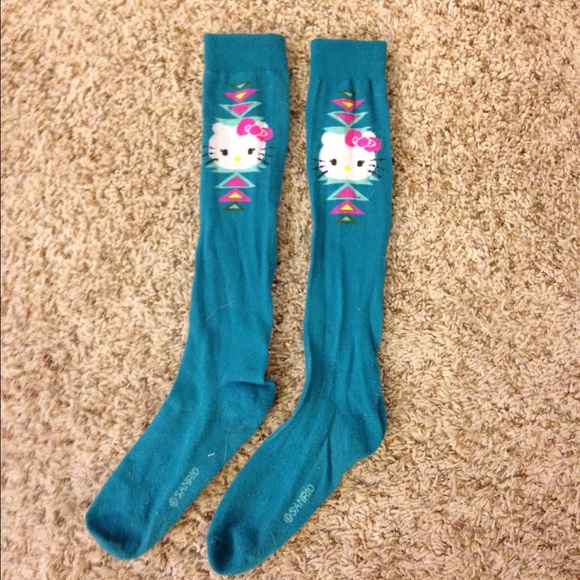 Blue Hello Kitty knee high socks