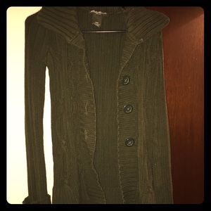 Hunter green thick sweater cardigan