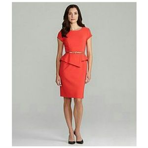 PRICE DROP Coral Peplum Dress ❤️