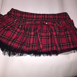 Plaid school girl mini skirt
