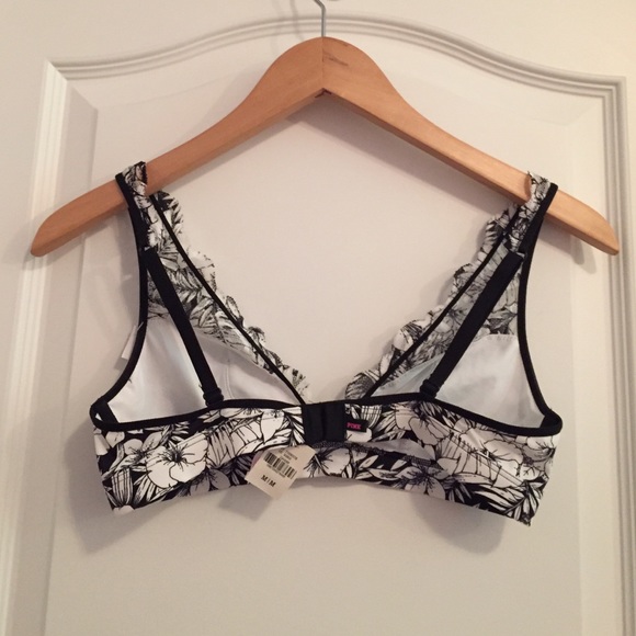 RARE VS Pink Rose Lace Plunge Bralette - Picture 3 of 4