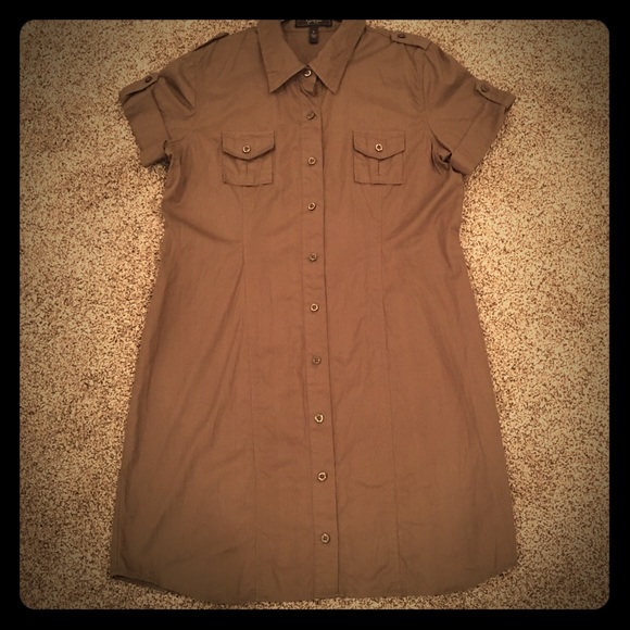 Jessica Simpson army green shirt dress