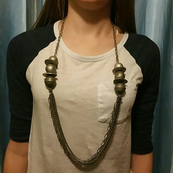 Silver chunky statement necklace