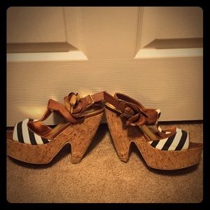 Striped sandals.