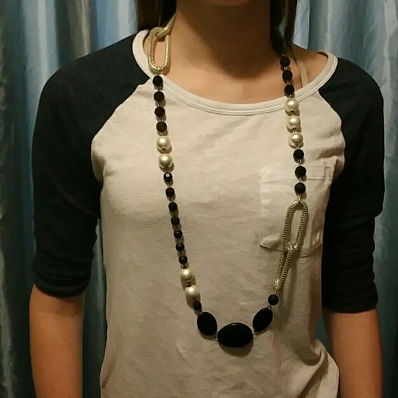 Adorable black and silver statement necklace