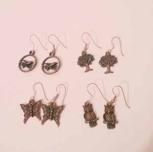 Handmade Pendant Earrings Set of four