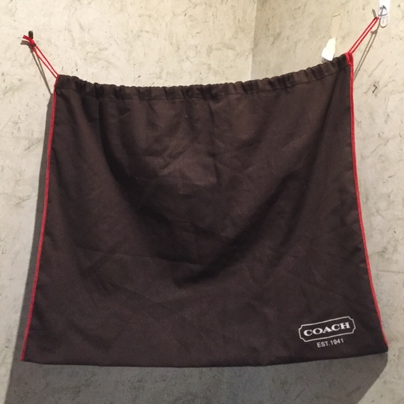 Authentic Brown and Res Trimmed Coach Dust Bag
