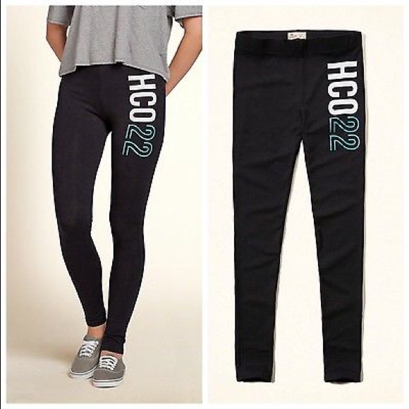 navy hollister leggings