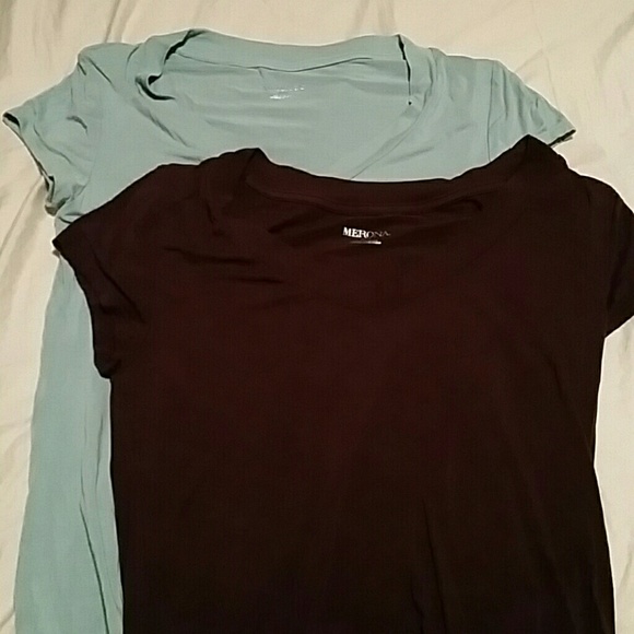 2 Merona Stretchy V-neck Tees