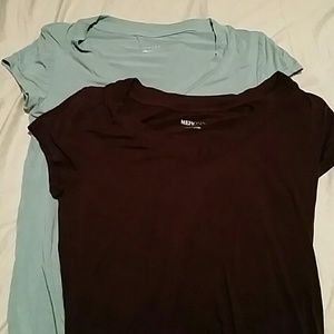 2 Merona Stretchy V-neck Tees