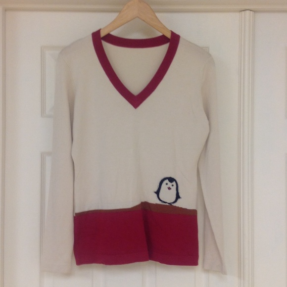 V -Neck Pullover With Intarsia