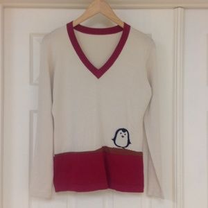 V -Neck Pullover With Intarsia