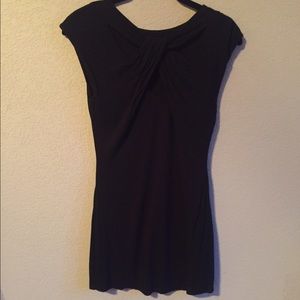 Black Ruched Criss Cross Top