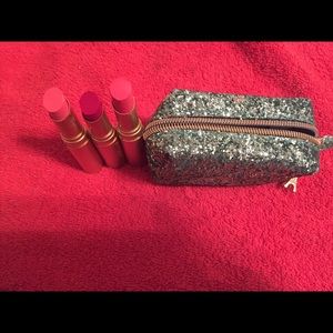 3 Too Faced LipSticks And a Teal Pouch