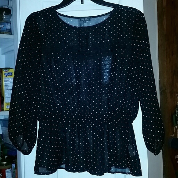 Black with White polka Dot Blouse - Picture 4 of 4